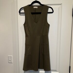 Olive Green Sleeveless Dress